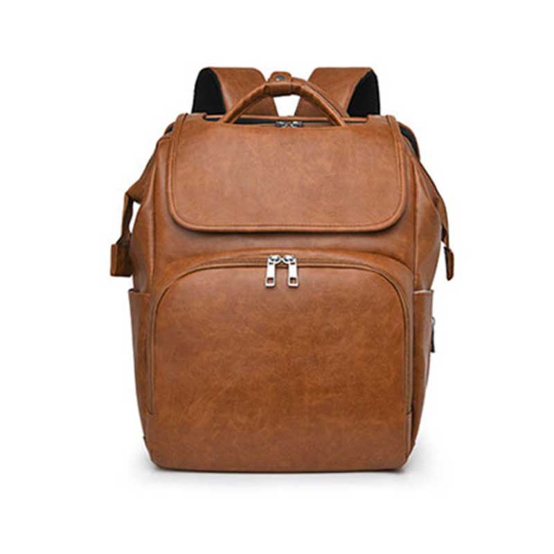 sac a langer avec lit cuir marron